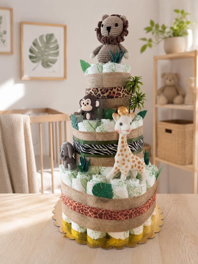Jungle — 3 étages — gâteau de couches